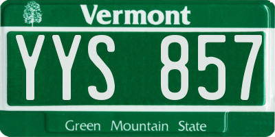 VT license plate YYS857
