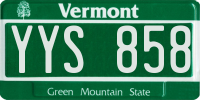 VT license plate YYS858