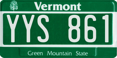 VT license plate YYS861