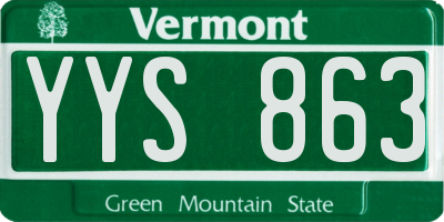 VT license plate YYS863