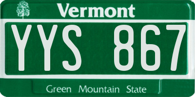 VT license plate YYS867