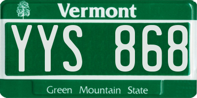 VT license plate YYS868