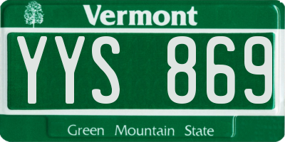 VT license plate YYS869