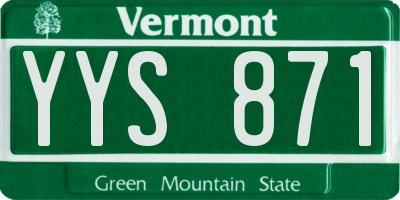 VT license plate YYS871
