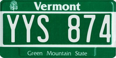 VT license plate YYS874