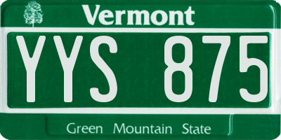 VT license plate YYS875