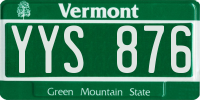 VT license plate YYS876