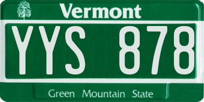 VT license plate YYS878