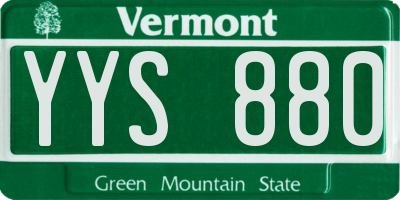 VT license plate YYS880
