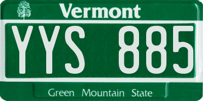 VT license plate YYS885
