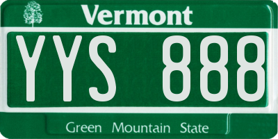 VT license plate YYS888