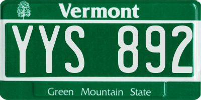 VT license plate YYS892