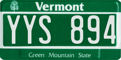 VT license plate YYS894