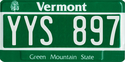 VT license plate YYS897