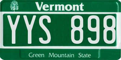 VT license plate YYS898