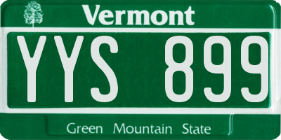 VT license plate YYS899