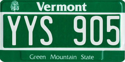 VT license plate YYS905