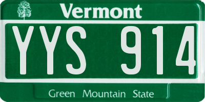 VT license plate YYS914