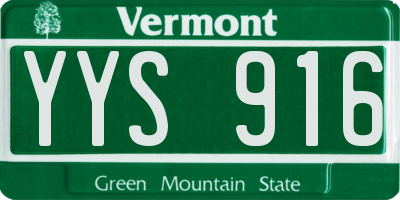 VT license plate YYS916
