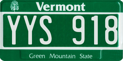 VT license plate YYS918