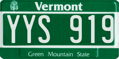VT license plate YYS919