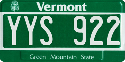 VT license plate YYS922