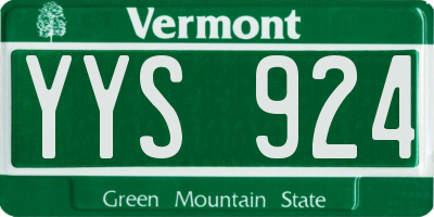 VT license plate YYS924