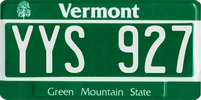 VT license plate YYS927