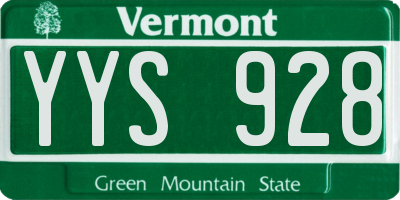VT license plate YYS928