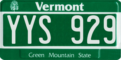 VT license plate YYS929