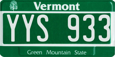 VT license plate YYS933