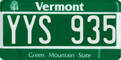 VT license plate YYS935