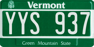 VT license plate YYS937