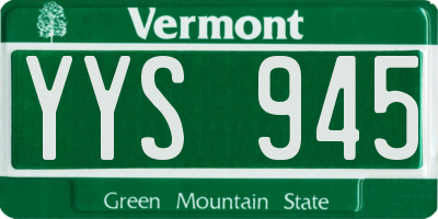 VT license plate YYS945