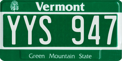 VT license plate YYS947