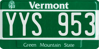 VT license plate YYS953