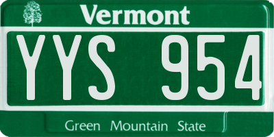 VT license plate YYS954