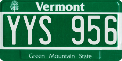 VT license plate YYS956