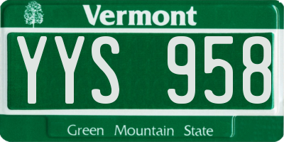 VT license plate YYS958