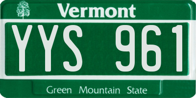 VT license plate YYS961