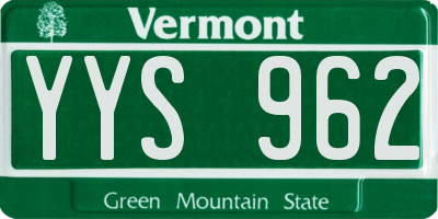 VT license plate YYS962