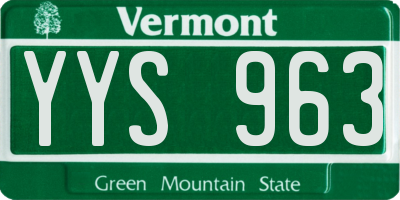 VT license plate YYS963