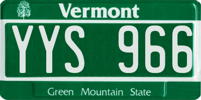 VT license plate YYS966