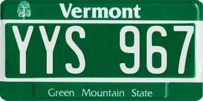 VT license plate YYS967