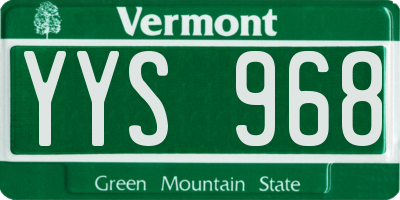 VT license plate YYS968