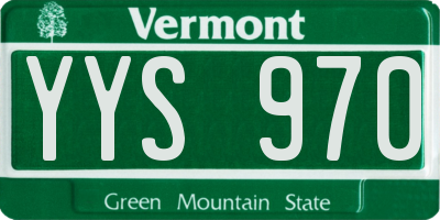 VT license plate YYS970
