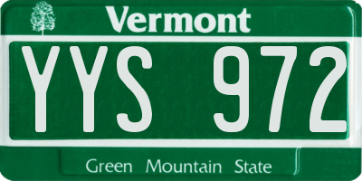 VT license plate YYS972