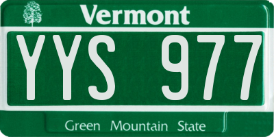 VT license plate YYS977