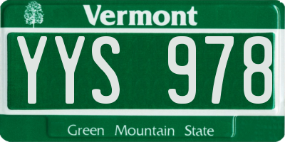 VT license plate YYS978