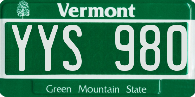 VT license plate YYS980